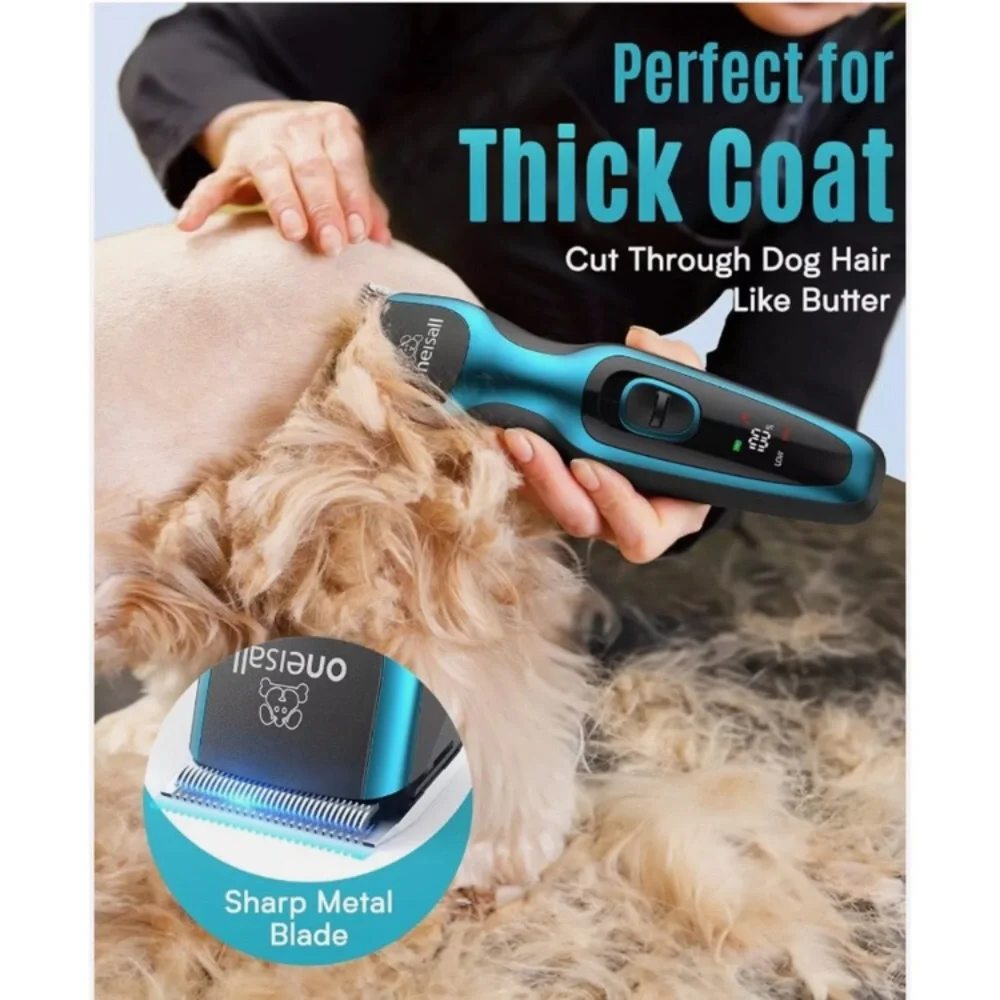 oneisall Dog Clippers for Grooming for Thick Heavy Coats -- Blue